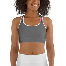 Load image into Gallery viewer, Grey Mandala Yoga Sports Bra