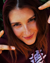 Load image into Gallery viewer, Women's Burgundy Hoodie (jp-dream2)