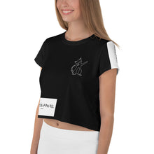 Load image into Gallery viewer, The Black CatDab Cropped T-Shirt