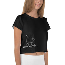 Load image into Gallery viewer, The Black CatWalk Cropped T-Shirt