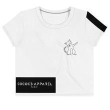 Load image into Gallery viewer, The White CatDab Cropped T-Shirt
