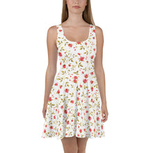 Load image into Gallery viewer, Women's White Skater Dress (floral2)