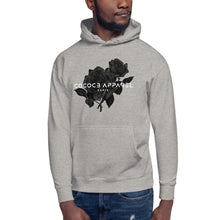Load image into Gallery viewer, Men's Grey Hoodie (black roses)