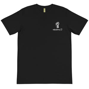 BLM Unisex Embroidered Organic Black T-Shirt (Fist)