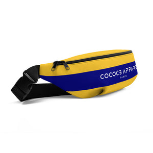 Jaune et bleu marine sac banane 