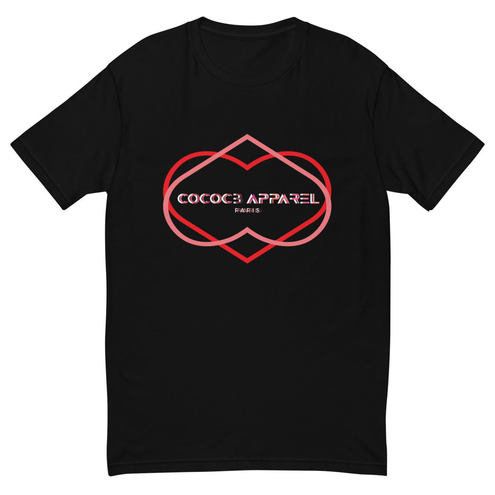 T-shirt noir pour hommes (illusion de coeur)
